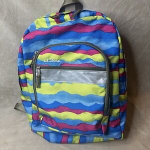 LL‎ Bean Deluxe Book Pack Backpack Laptop Bag Multicolor Y2K Vintage